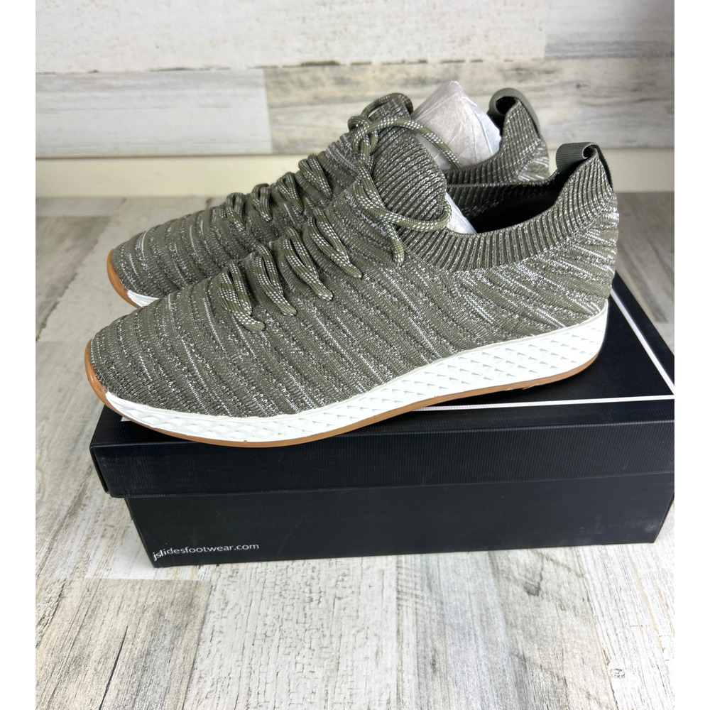 J Slides Womens 10 Opy Lace Up Sneakers Khaki Casual Lightweight NEW Urban Sport